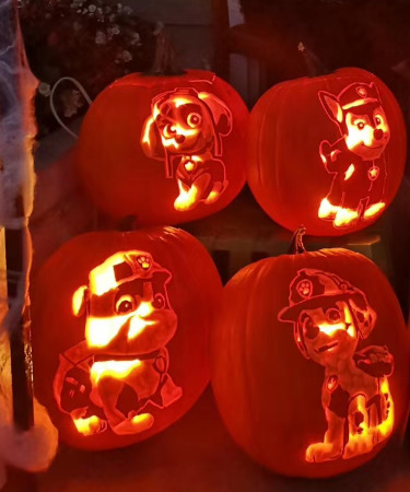 Paw Patrol pumpkin carvings