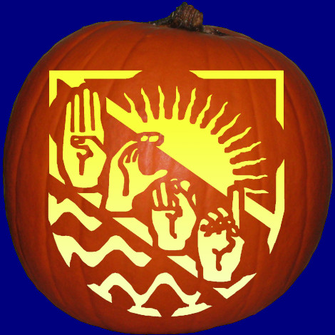 BC School for the Deaf Elementary logo pumpkin carving stencil pattern preview