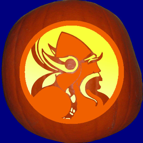 Burnaby North Secondary Vikings pumpkin carving stencil pattern preview