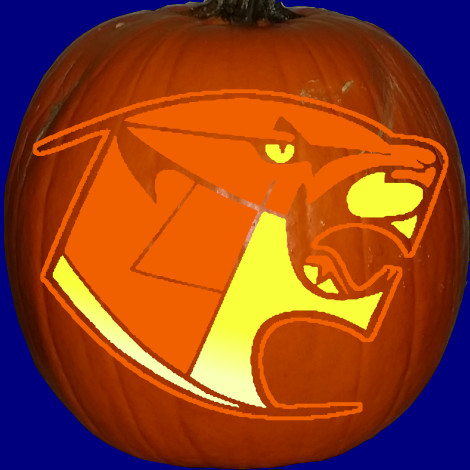 Burnaby Central Secondary Wildcats pumpkin carving stencil pattern preview