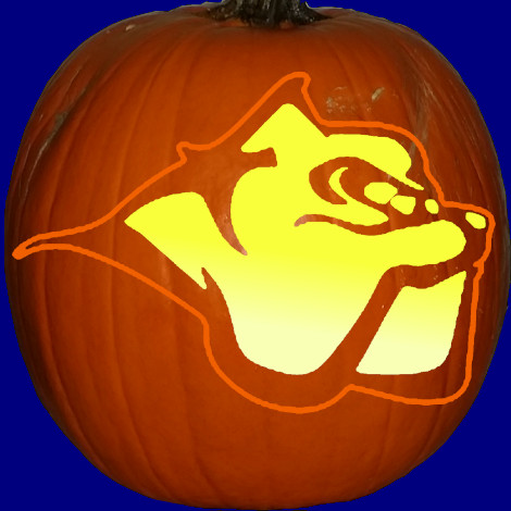 Byrne Creek Secondary Bulldogs pumpkin carving stencil pattern preview