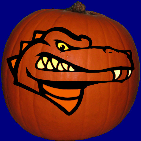 Gilpin Elementary Gators pumpkin carving stencil pattern preview