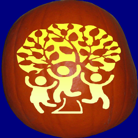 Morley Elementary Tree pumpkin carving stencil pattern preview