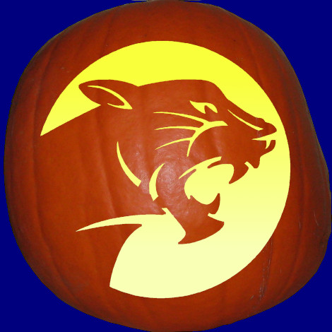 Parkcrest Elementary Panthers pumpkin carving stencil pattern preview