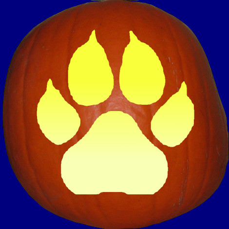 Seaforth Elementary Paw pumpkin carving stencil pattern preview